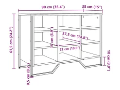 Zapatero de roble Sonoma 90x38x61,5 cm madera de ingeniería