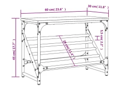 Zapatero de roble Sonoma 60x30x45 cm madera de ingeniería