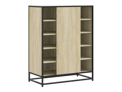 Zapatero de roble Sonoma, madera de ingeniería y metal