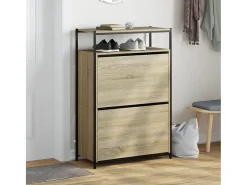 Zapatero de roble Sonoma 75x34x112cm madera de ingeniería