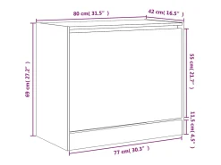 Zapatero de roble Sonoma 80x42x69 cm madera de ingeniería