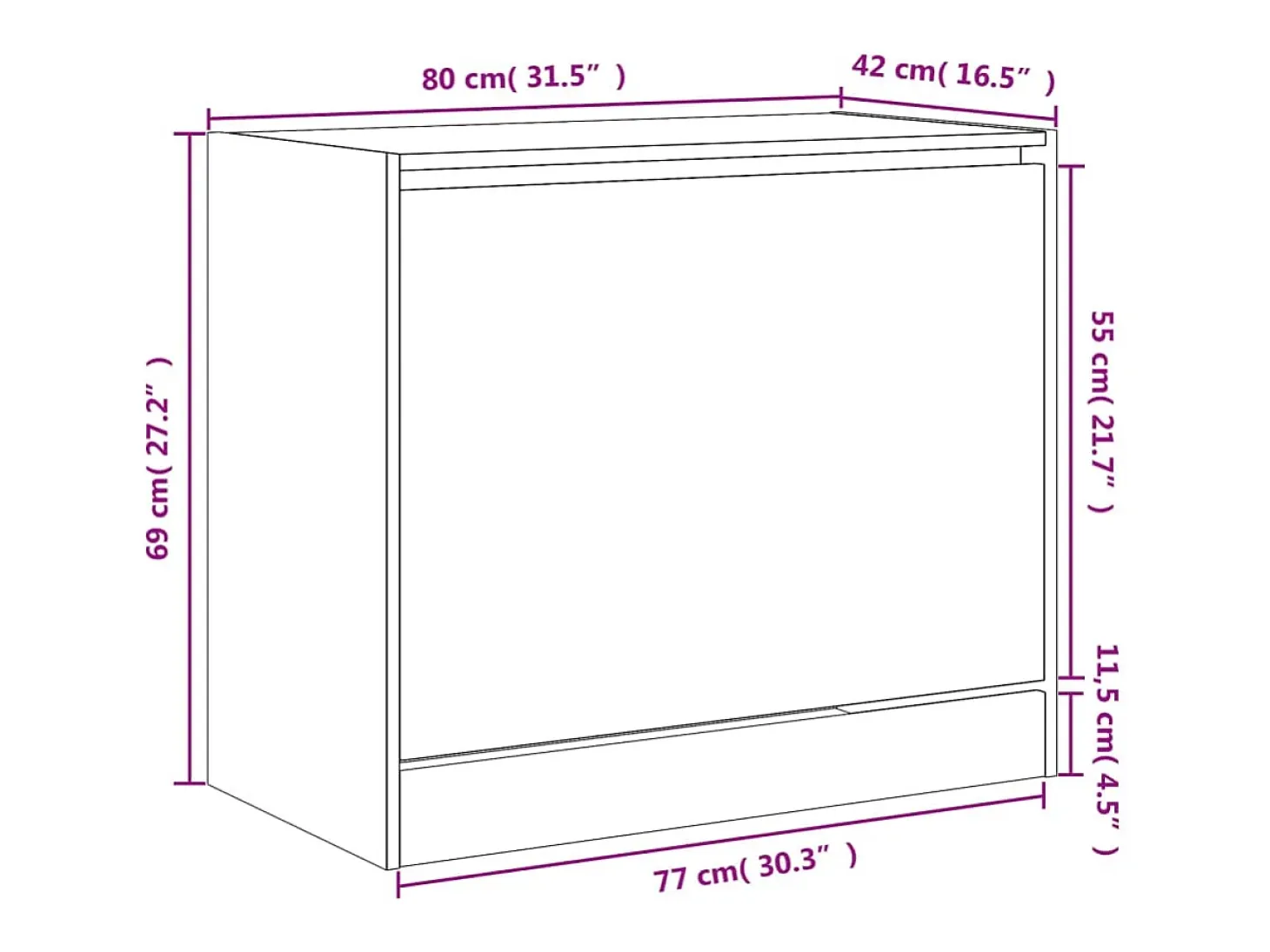 Zapatero de roble Sonoma 80x42x69 cm madera de ingeniería