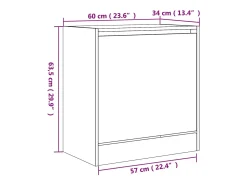 Zapatero de roble Sonoma 60x34x63,5 cm madera de ingeniería