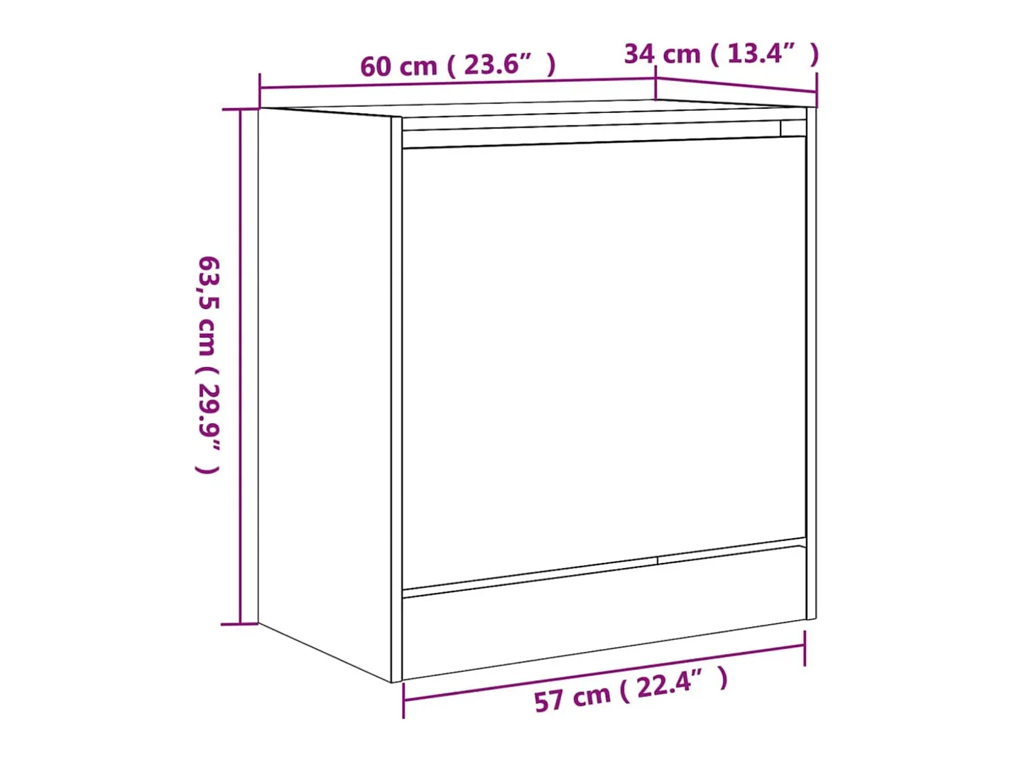 Zapatero de roble Sonoma 60x34x63,5 cm madera de ingeniería