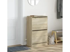 Zapatero de roble Sonoma 60x34x96,5 cm madera de ingeniería