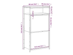 Zapatero de roble Sonoma 60x34x112cm madera de ingeniería
