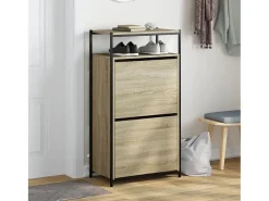 Zapatero de roble Sonoma 60x34x112cm madera de ingeniería