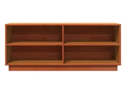 Zapatero encerado marrón 110x34x45 cm madera maciza de pino