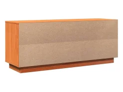 Zapatero encerado marrón 110x34x45 cm madera maciza de pino