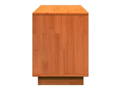 Zapatero encerado marrón 110x34x45 cm madera maciza de pino