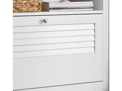 Zapatero Estrecho con 2 Solapas y 1 Estante Abierto Organizador para Zapatos de Entrada 80 x 25 x 108 cm Blanco FSR152-W SoBuy ES