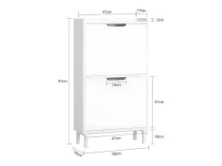 Zapatero Estrecho con 2 Solapas Organizador para Zapatos de Entrada 50 x 19 x 91 cm Blanco FSR151-W SoBuy ES