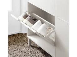 Zapatero Estrecho con 2 Solapas Organizador para Zapatos de Entrada 50 x 19 x 91 cm Blanco FSR151-W SoBuy ES