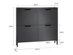 Zapatero Estrecho con 4 Solapas Organizador para Zapatos de Entrada 100 x 19 x 90 cm Gris FSR100-HG SoBuy ES
