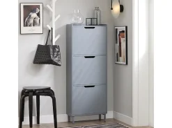 Zapatero Estrecho con 3 Solapas Organizador para Zapatos de Entrada 50 x 19 x 129 cm Gris FSR151-H-HG SoBuy ES