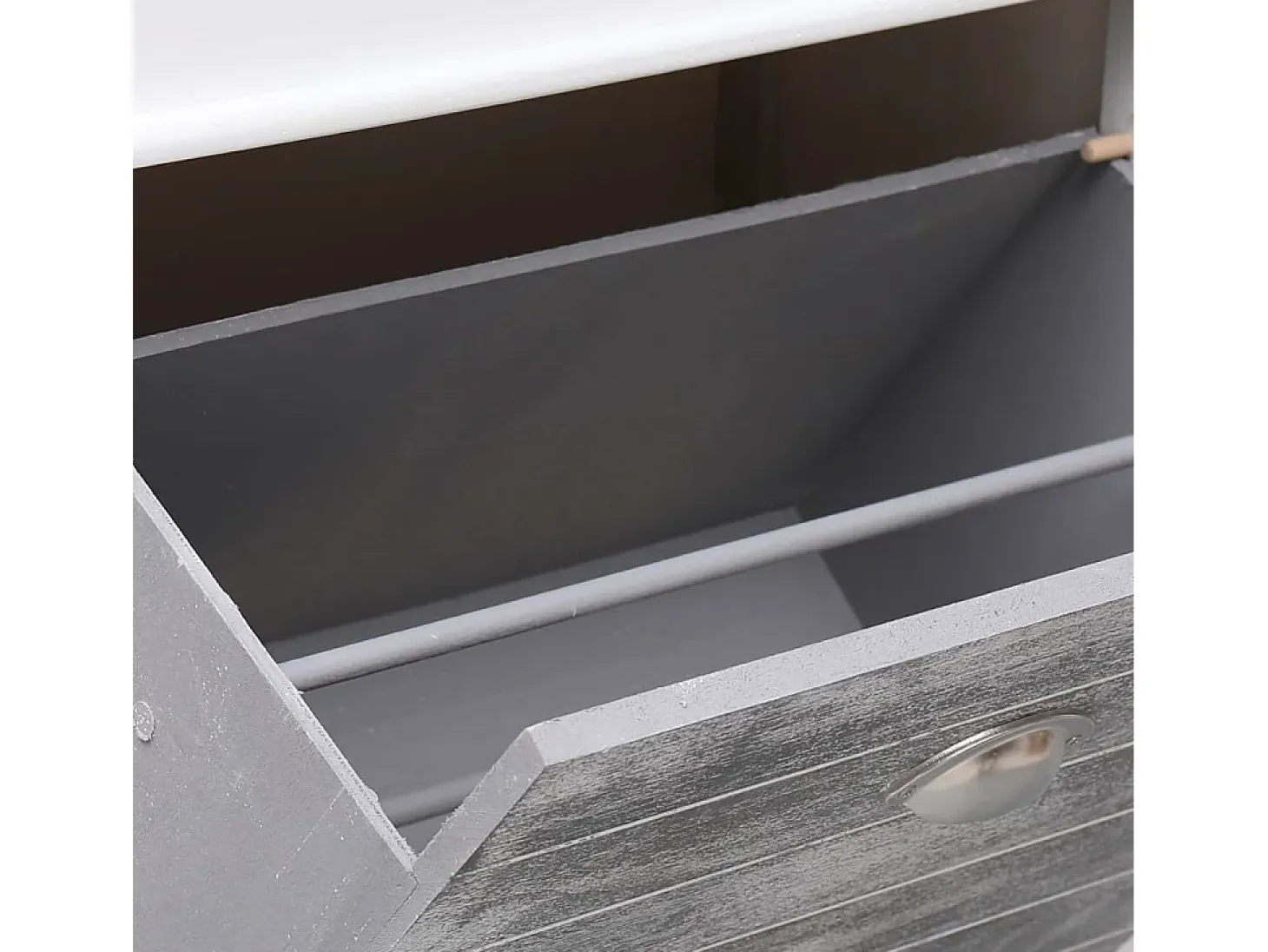 Zapatero gris 50 x 28 x 98 cm madera de paulownia