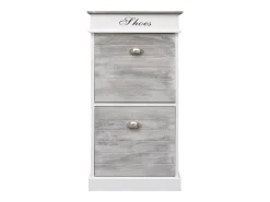 Zapatero gris 50 x 28 x 98 cm madera de paulownia