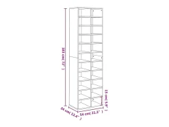 Zapatero gris hormigón 54x34x183 cm madera de ingeniería