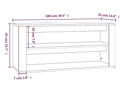 Zapatero Gris Hormigón 100x35x45 cm Madera de Ingeniería