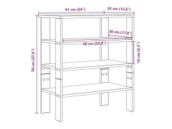 Zapatero gris hormigón 61x32x70 cm madera de ingeniería