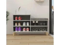 Zapatero gris hormigón 102x36x60 cm Madera de ingeniería
