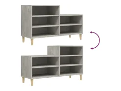 Zapatero gris hormigón 102x36x60 cm Madera de ingeniería