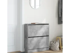 Zapatero gris hormigón 80x21x87,5 cm madera de ingeniería