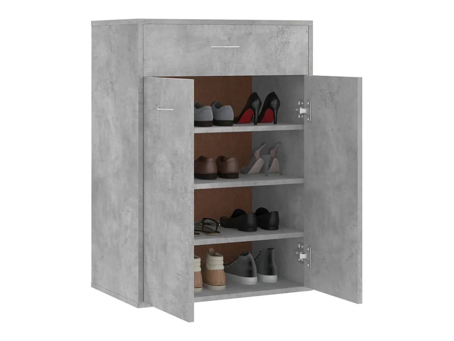 Zapatero gris hormigón 60x35x84 cm Madera de ingeniería