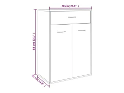 Zapatero gris hormigón 60x35x84 cm Madera de ingeniería