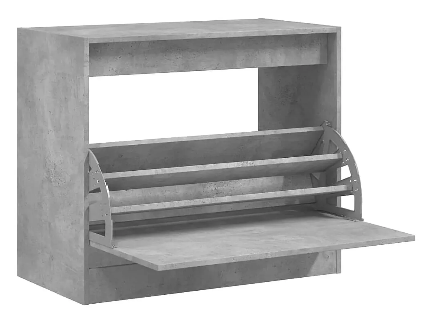 Zapatero gris hormigón 80x42x69 cm madera de ingeniería