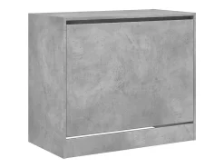 Zapatero gris hormigón 80x42x69 cm madera de ingeniería