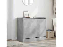 Zapatero gris hormigón 80x42x69 cm madera de ingeniería