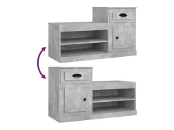 Zapatero gris hormigón 100x42x60 cm madera de ingeniería