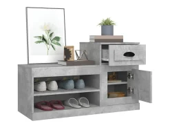 Zapatero gris hormigón 100x42x60 cm madera de ingeniería