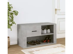 Zapatero gris hormigón 80x35x45 cm Madera de ingeniería