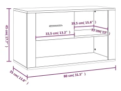 Zapatero gris hormigón 80x35x45 cm Madera de ingeniería