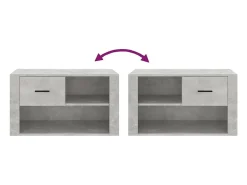 Zapatero gris hormigón 80x35x45 cm Madera de ingeniería