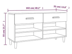 Zapatero gris hormigón 102x35x55 cm Madera de ingeniería