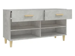 Zapatero gris hormigón 102x35x55 cm Madera de ingeniería