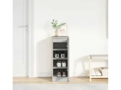 Zapatero gris hormigón 29,5x34x76 cm madera de ingeniería