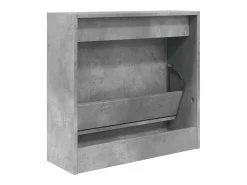 Zapatero gris hormigón 60x21x57 cm madera de ingeniería