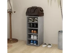 Zapatero Gris Hormigón 31,5x35x70 cm Madera de Ingeniería
