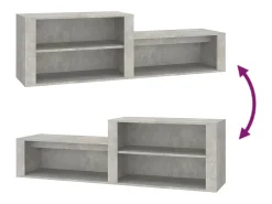 Zapatero gris hormigón 150x35x45 cm Madera de ingeniería
