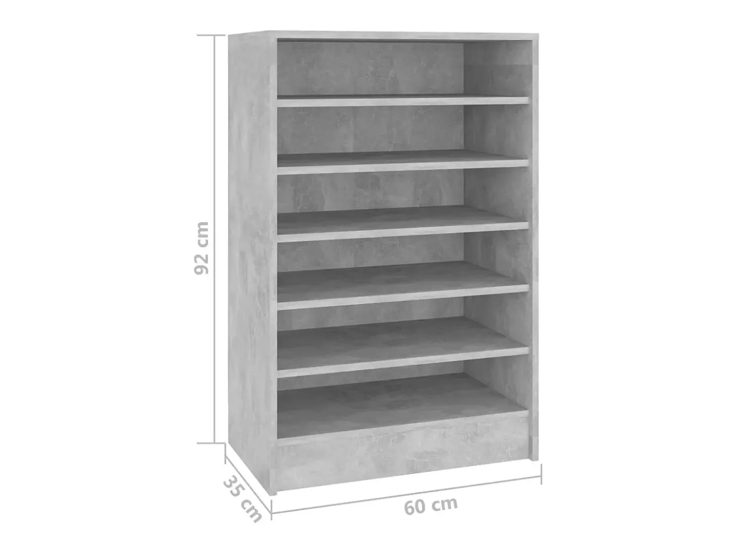 Zapatero gris hormigón 60x35x92 cm Madera de ingeniería