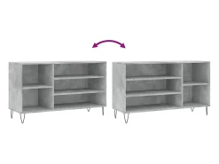 Zapatero gris hormigón 102x36x60 cm Madera de ingeniería