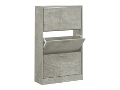 Zapatero gris hormigón 63x24x103 cm Madera de ingeniería