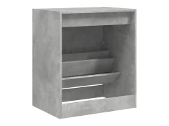 Zapatero gris hormigón 60x42x69 cm madera de ingeniería