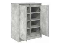 Zapatero gris hormigón 57x34x76 cm madera de ingeniería