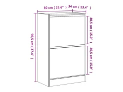 Zapatero gris hormigón 60x34x96,5 cm madera de ingeniería