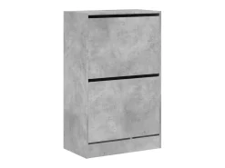 Zapatero gris hormigón 60x34x96,5 cm madera de ingeniería